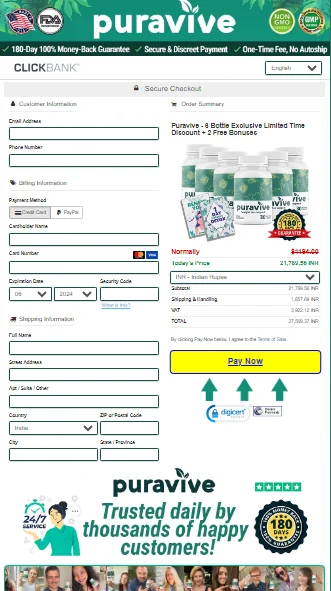 Puravive Secured Checkout Form